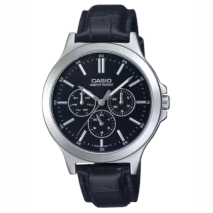 Casio General MTP-V300L-1A Black Leather Band Men Watch